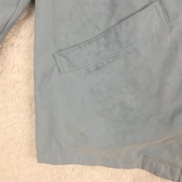 London‎ Fog Womens Coat  Lightweight Blue Zip Front Collared Pockets Long L - Picture 9 of 14